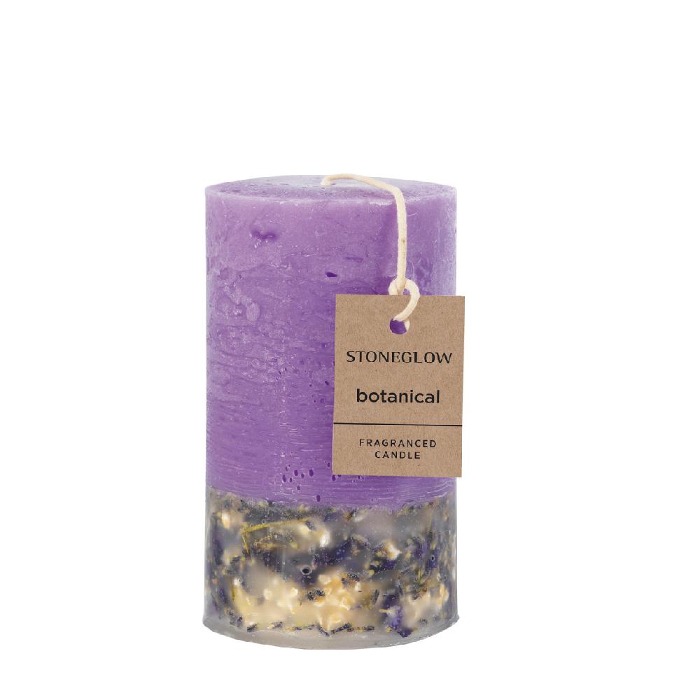 stoneglow Elements - Moon - Lavender & Mint - Moon - Scented Botanical Pillar Candle