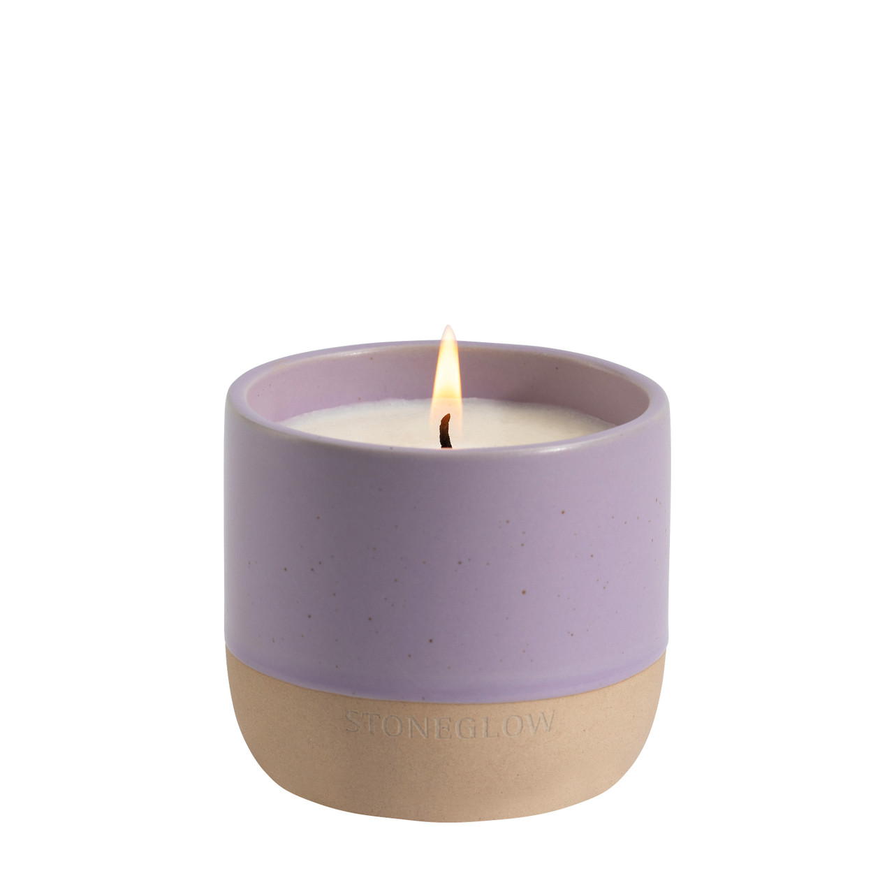 stoneglow Elements - Moon - Lavender & Mint - Scented Soy Wax Ceramic Candle Tumbler (68x75mm) - Purple
