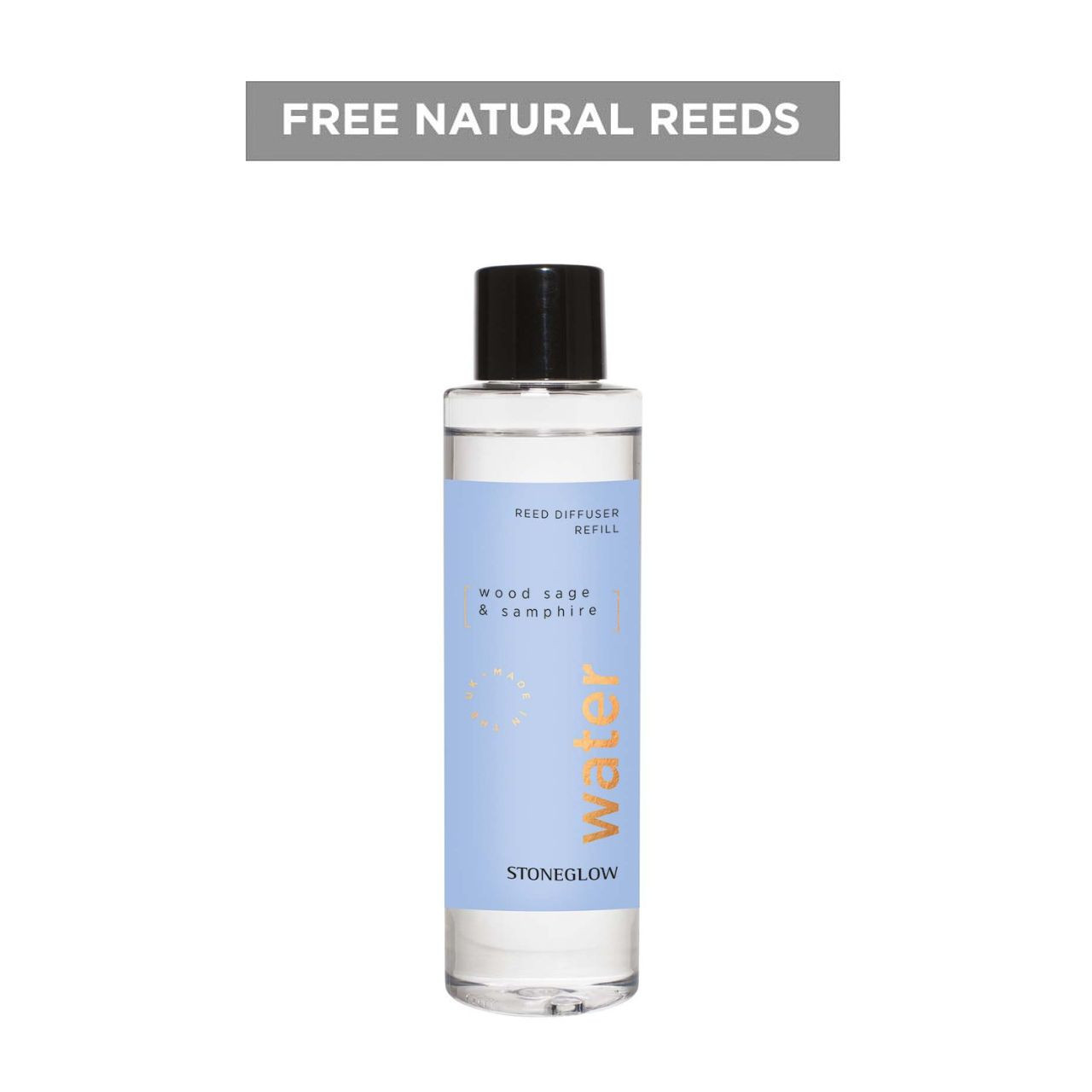 stoneglow Elements - Water - Wood Sage & Samphire - Reed Diffuser Refill 210ml