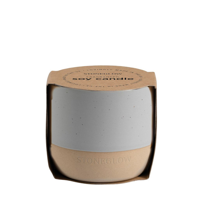 Stoneglow Elements - Water - Wood Sage & Samphire - Scented Soy Wax Ceramic Candle Tumbler (68x75mm) - Blue