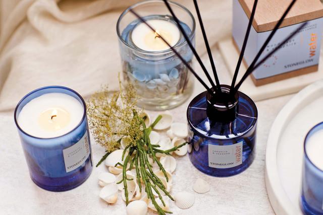 Stoneglow Elements - Water - Wood Sage & Samphire - Soy Wax Scented Candle - Boxed Tumbler (80 X 70mm)