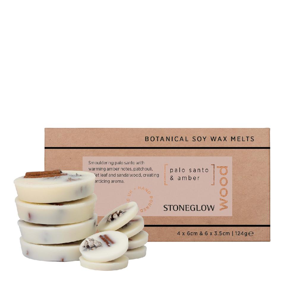 stoneglow Elements - Wood - Palo Santo & Amber - Botanical Scented Soy Wax Melts