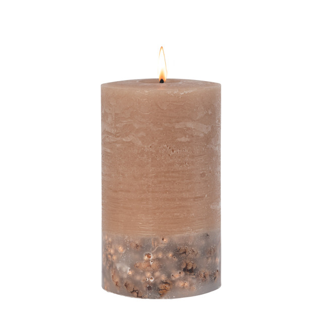 Stoneglow Elements - Wood - Palo Santo & Amber Scented Botanical Pillar Candle (75 X 127mm)