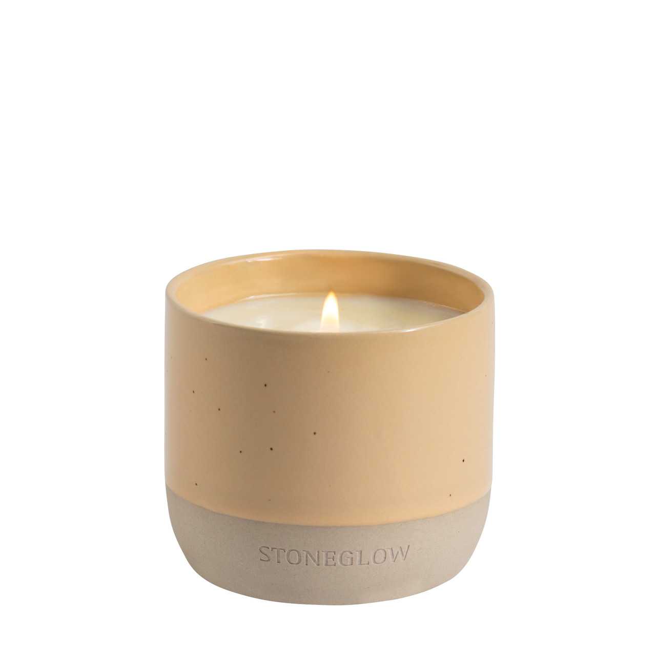 stoneglow Elements - Wood - Palo Santo & Amber - Scented Soy Wax Ceramic Candle Tumbler (68x75mm) - Brown