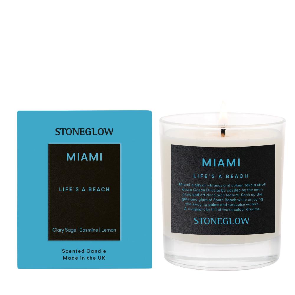 stoneglow Explorer - Miami - Life's A Beach - Soy Wax Scented Candle (90 x 80mm) 220gm
