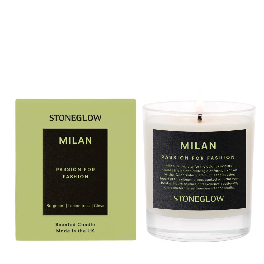 stoneglow Explorer - Milan - Passion for Fashion - 220gm Soy Wax Scented Candle (90 x 80mm)