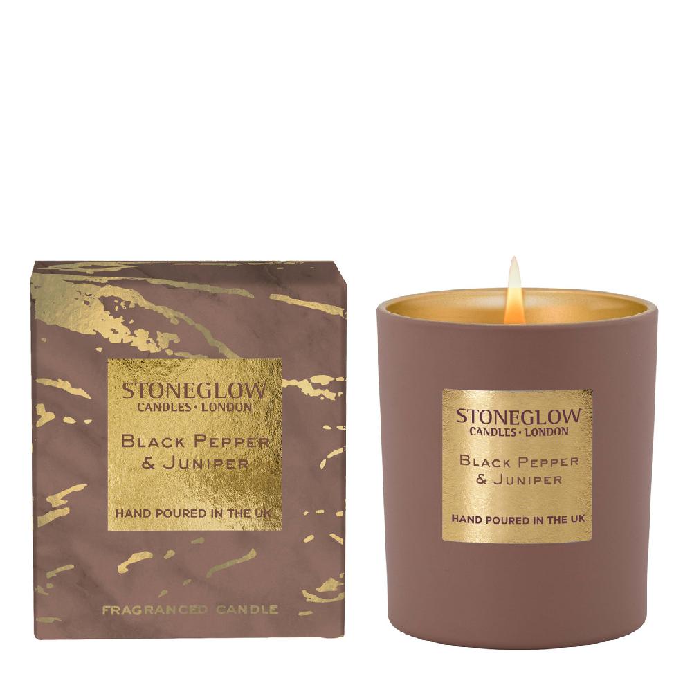 stoneglow Luna - Black Pepper & Juniper - Scented Candle - Boxed Tumbler (90 x 80mm)