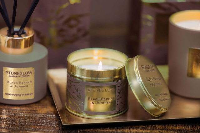 Stoneglow Luna - Black Pepper & Juniper - Scented Candle Tin (78 X 75mm)