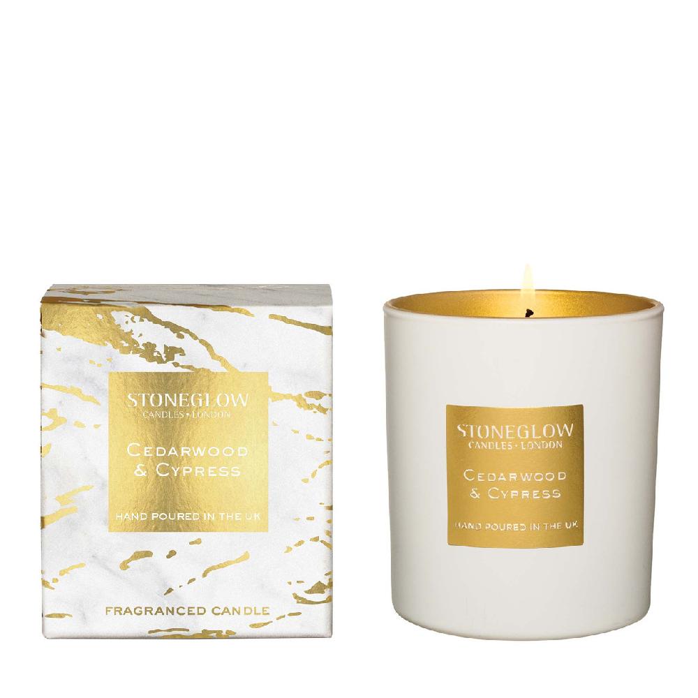 stoneglow Luna - Cedarwood & Cypress - Scented Candle - Boxed Tumbler (90 x 80mm)