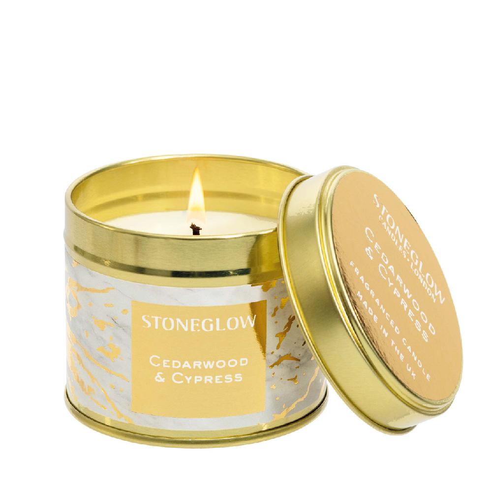 stoneglow Luna - Cedarwood & Cypress - Scented Candle Tin (78 x 75mm)