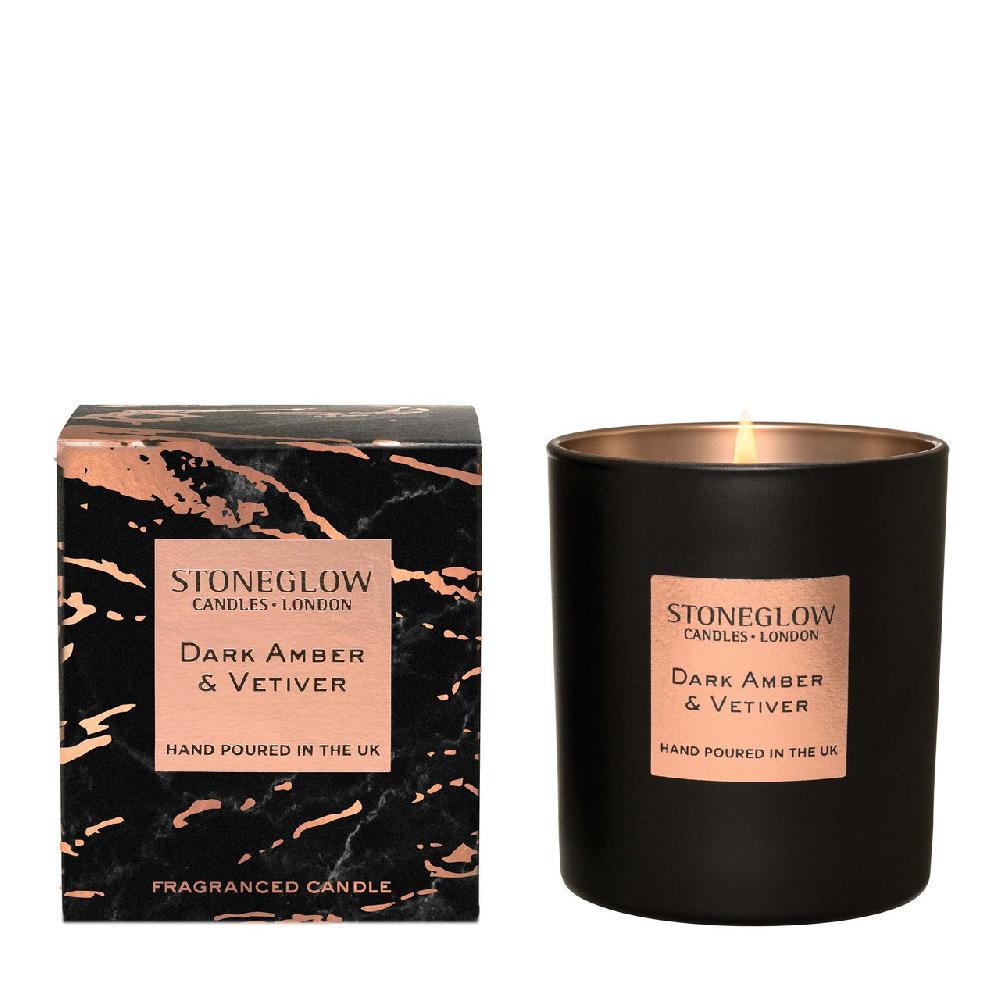 stoneglow Luna - Dark Amber & Vetiver - Scented Candle - Boxed Tumbler