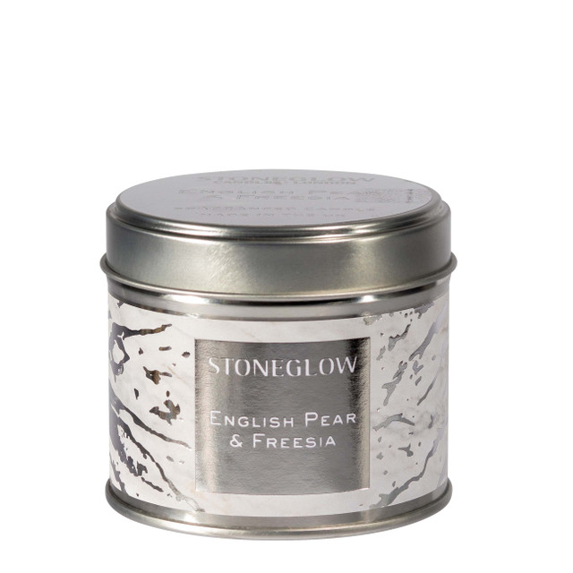 Stoneglow Luna - English Pear & Freesia - Scented Candle Tin (78 X 75mm)