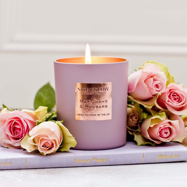 Stoneglow Luna - May Chang & Rhubarb - Scented Candle - Boxed Tumbler (90 X 80mm)