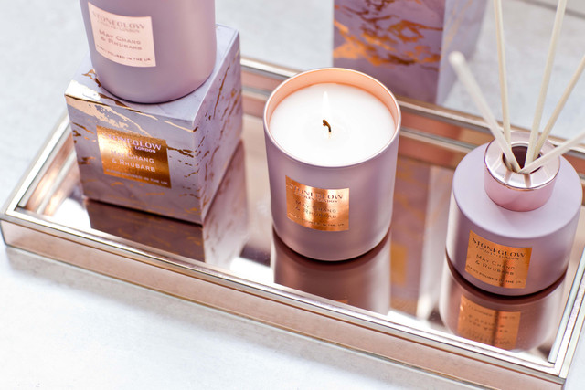 Stoneglow Luna - May Chang & Rhubarb - Scented Candle - Boxed Tumbler (90 X 80mm)