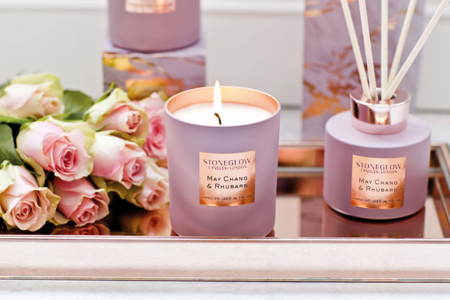Stoneglow Luna - May Chang & Rhubarb - Scented Candle - Boxed Tumbler (90 X 80mm)