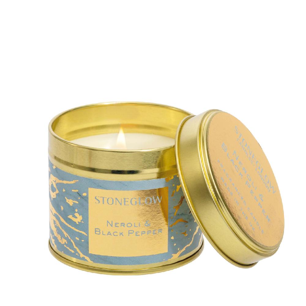 stoneglow Luna - Neroli & Black Pepper - Scented Candle Tin