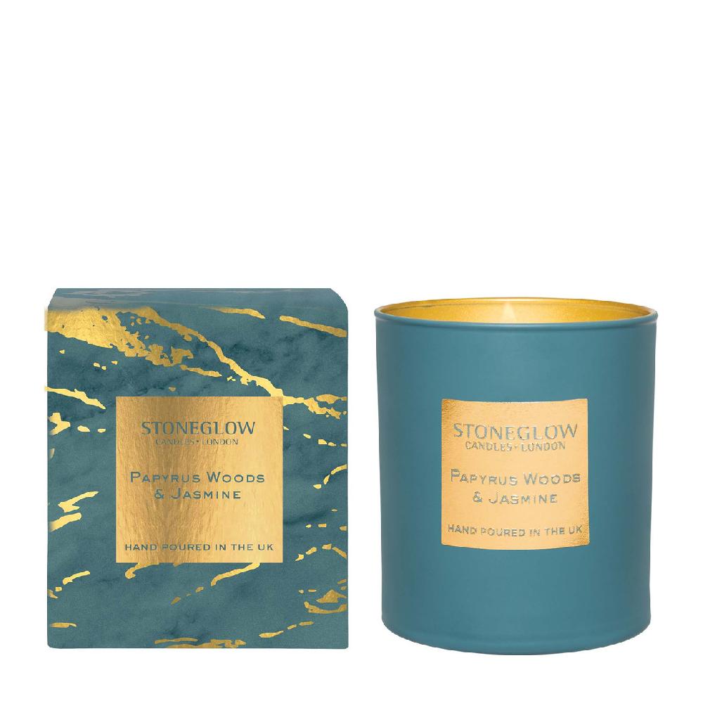 stoneglow Luna - Papyrus Woods & Jasmine - Scented Candle - Boxed Tumbler (90 x 80mm)