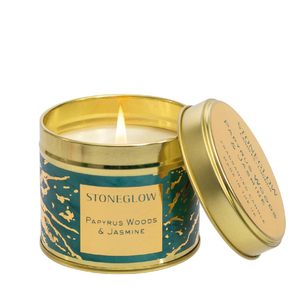 stoneglow Luna - Papyrus Woods & Jasmine - Scented Candle Tin (78 x 75mm)