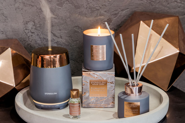 Stoneglow Luna - Perfume Mist Diffuser - Grey & Copper (110 X 110mm)