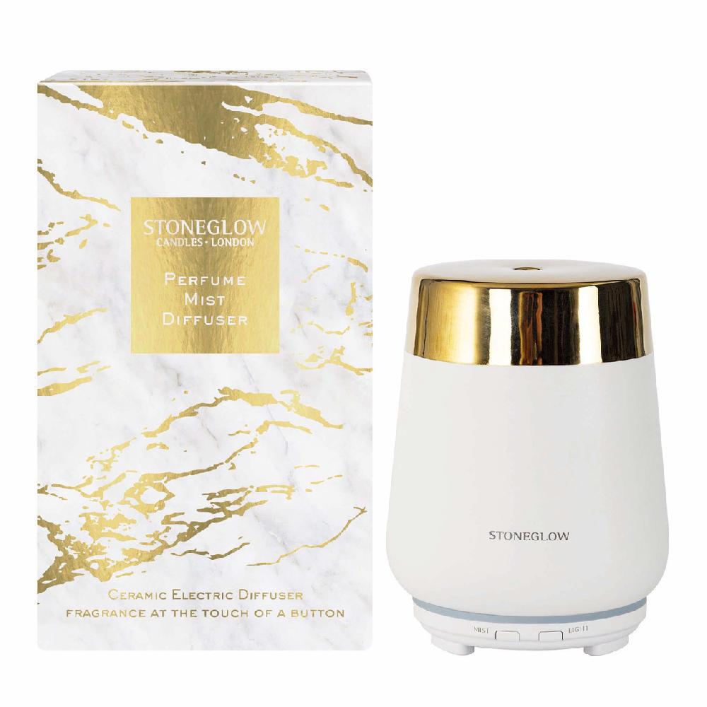 stoneglow Luna - Perfume Mist Diffuser - White & Gold (110 x 110mm)