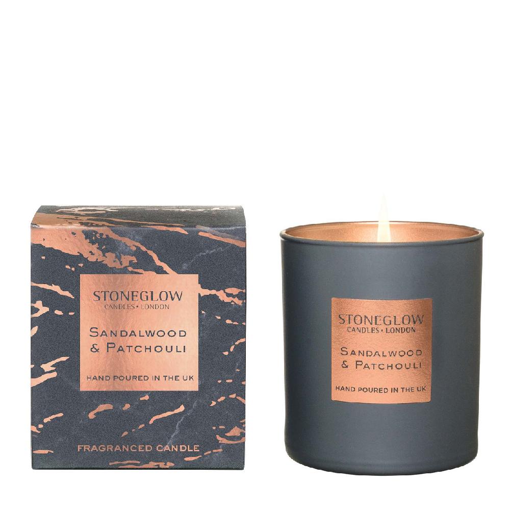stoneglow Luna - Sandalwood & Patchouli - Scented Candle - Boxed Tumbler (90 x80mm)