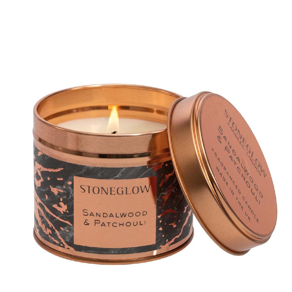 stoneglow Luna - Sandalwood & Patchouli - Scented Candle Tin