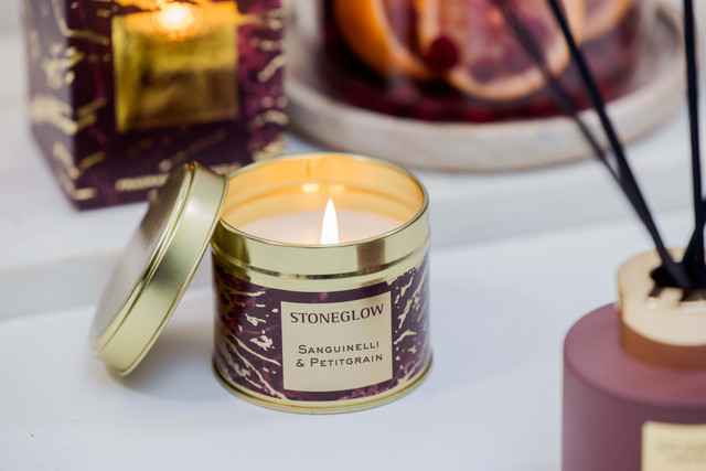 Stoneglow Luna - Sanguinelli & Petitgrain - Scented Candle Tin ((78 X 75mm)