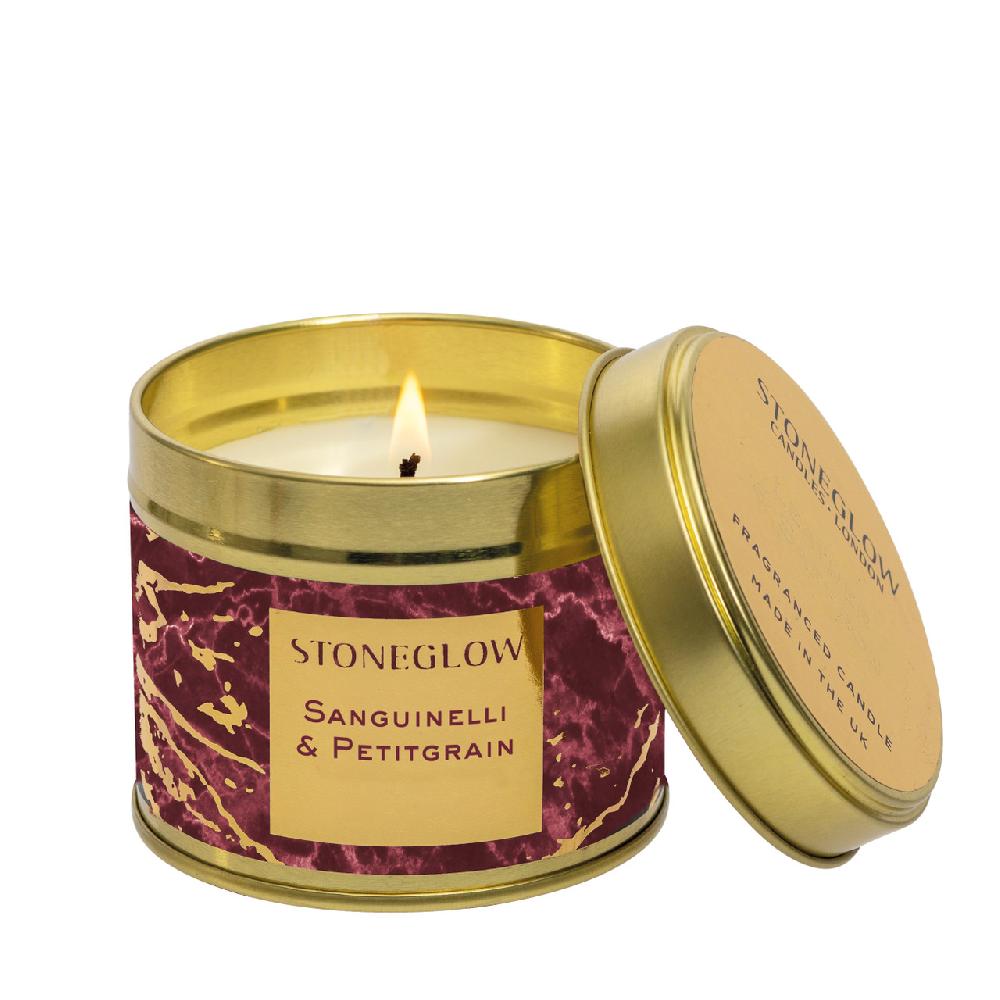 stoneglow Luna - Sanguinelli & Petitgrain - Scented Candle Tin ((78 x 75mm)