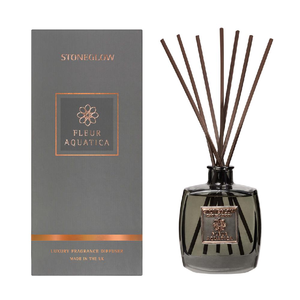 stoneglow Metallique Collection - Fleur Aquatica - 200ml Scented Reed Diffuser