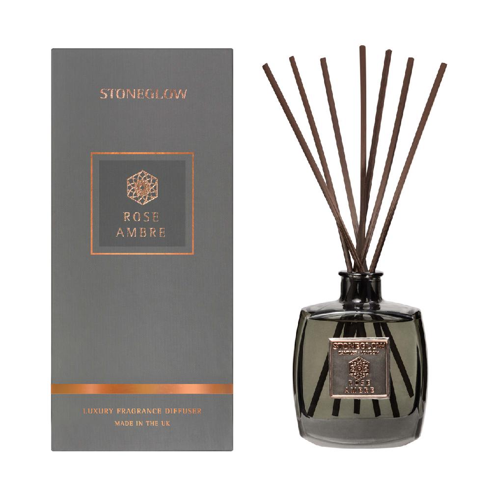 stoneglow Metallique Collection - Rose Ambre - 200ml Scented Reed Diffuser