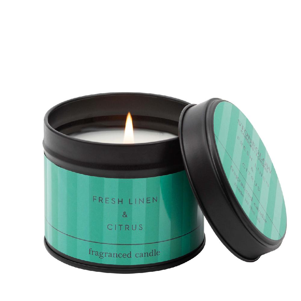 stoneglow Modern Classics - Fresh Linen & Citrus - Scented Candle Tin stoneglow Modern Classics - Fresh Linen & Citrus - Scented Candle Tin