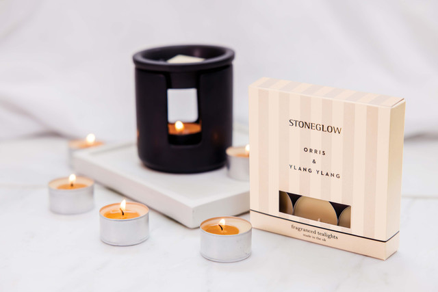 Stoneglow Modern Classics - Orris & Ylang Ylang - Scented Tealight Candles (37 X 22mm) 180g