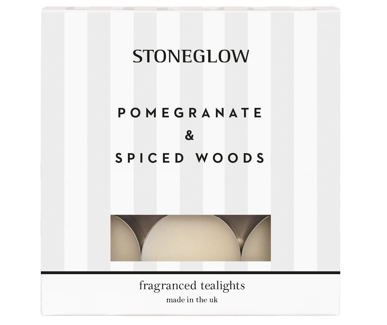 stoneglow Modern Classics - Pomegranate & Spiced Woods - Scented Tealight Candles (37 x 22mm) 180g