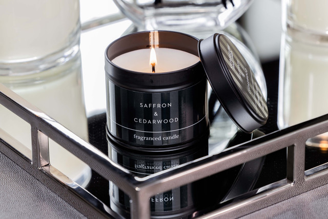 Stoneglow Modern Classics - Saffron & Cedarwood - Scented Candle Tin (78 X 75mm)