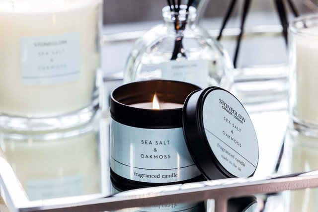 Stoneglow Modern Classics - Sea Salt & Oakmoss - Scented Candle Tin (78 X 75mm)