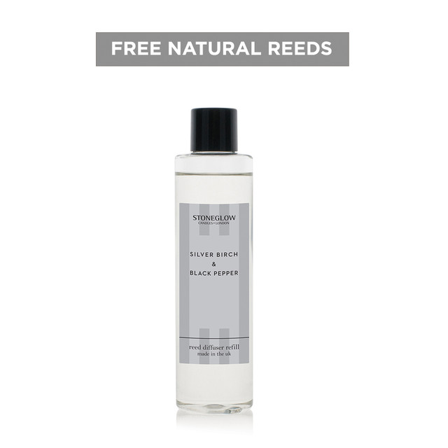 Stoneglow Modern Classics - Silver Birch & Black Pepper - Scented Reed Diffuser Refill 210ml