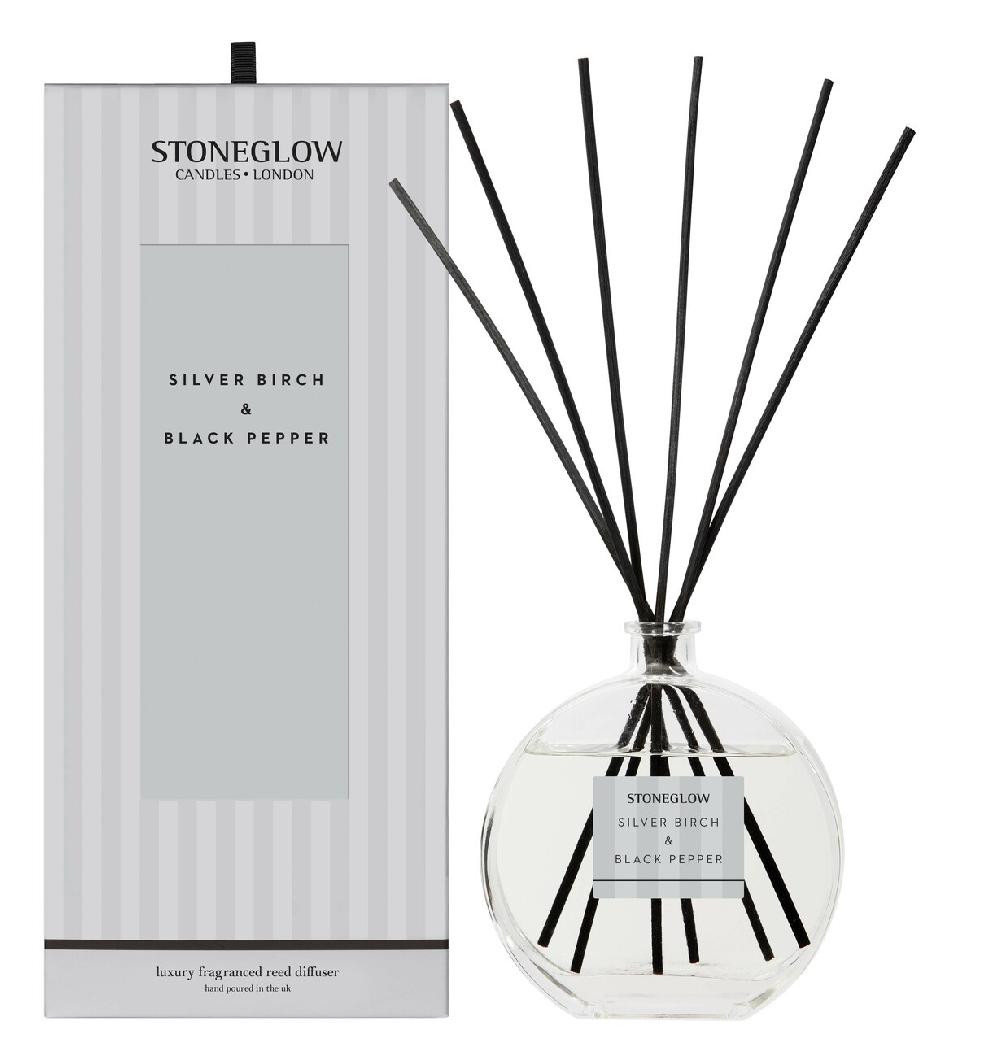 stoneglow Modern Classics - Silver Birch & Black Pepper - Scented Reed Diffuser Large 460ml