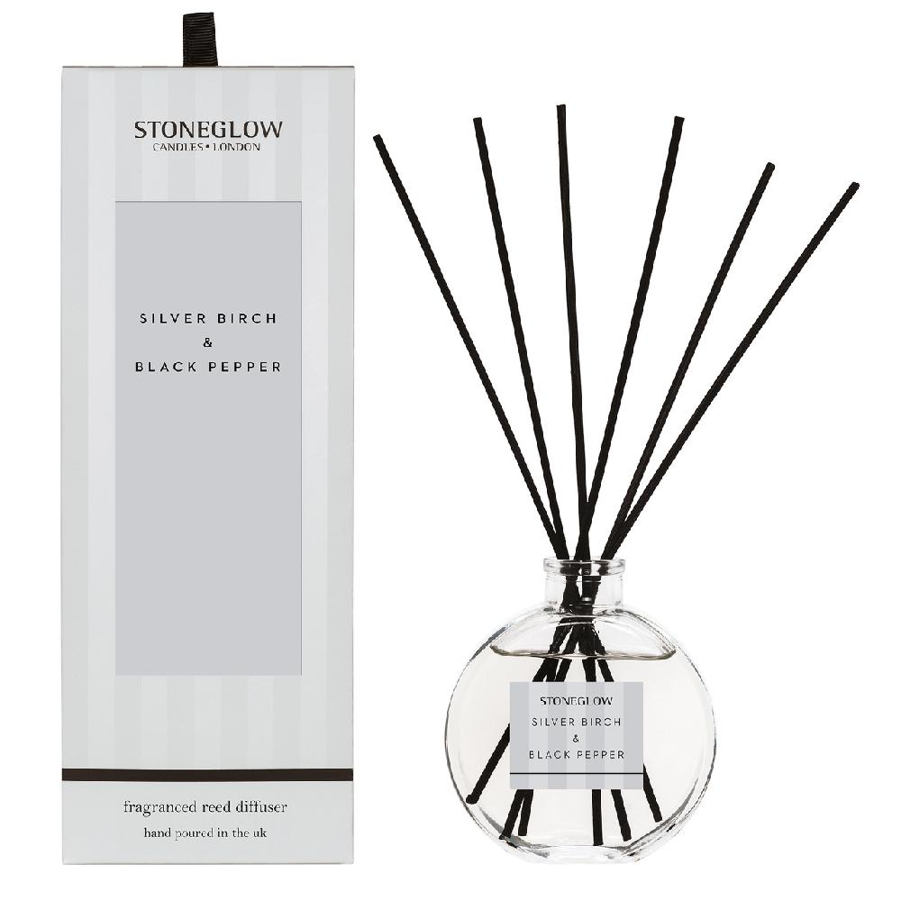 stoneglow Modern Classics - Silver Birch & Black Pepper - Scented Reed Diffuser 120ml