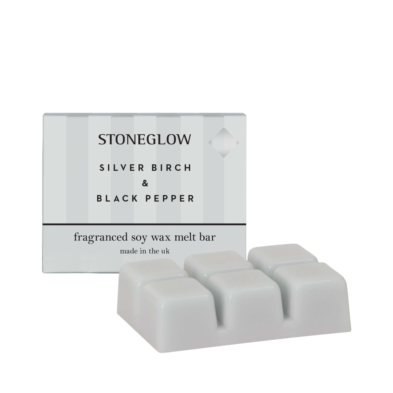 stoneglow Modern Classics - Silver Birch & Black Pepper Soy Wax Melt Bar 79 grams