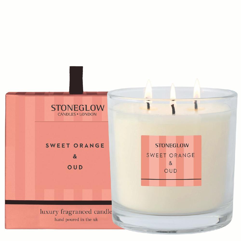 stoneglow Modern Classics - Sweet Orange & Oud - 3-Wick Scented Candle 760g