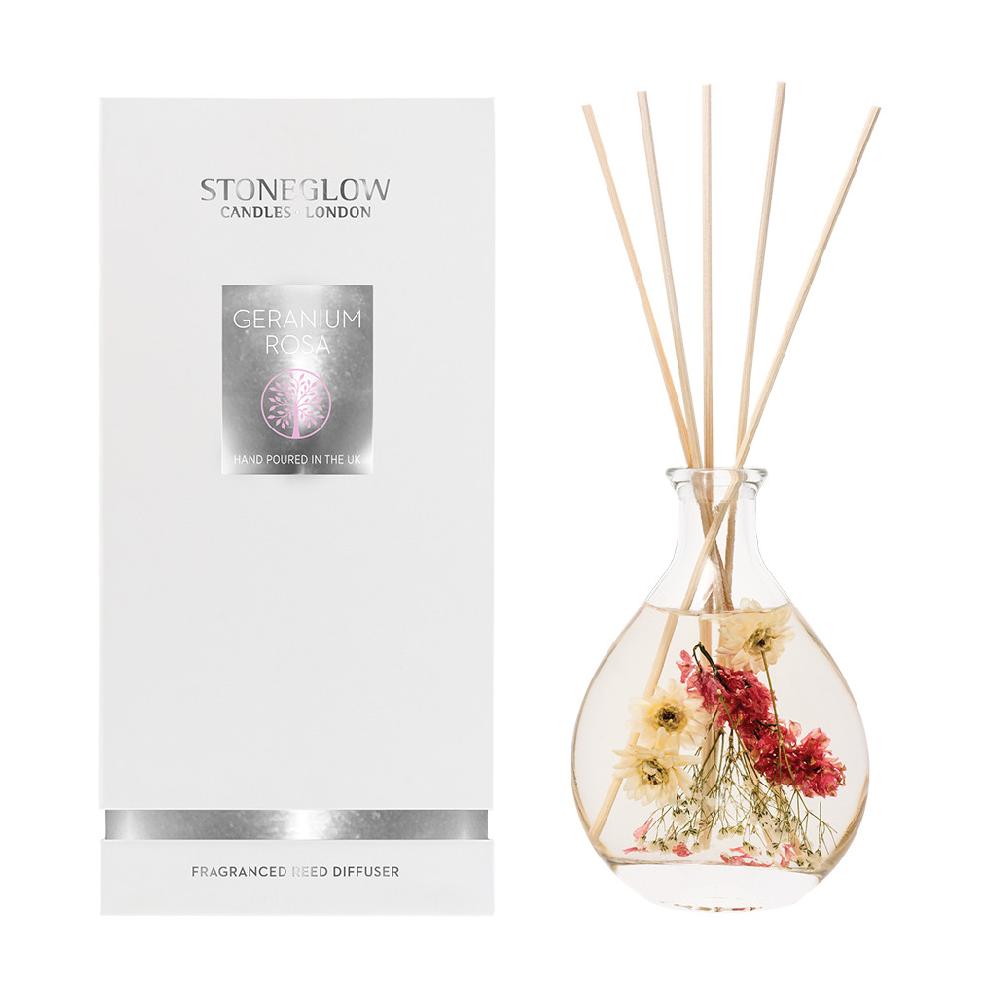 stoneglow Nature's Gift - Geranium Rosa - Scented Reed Diffuser (180ml)