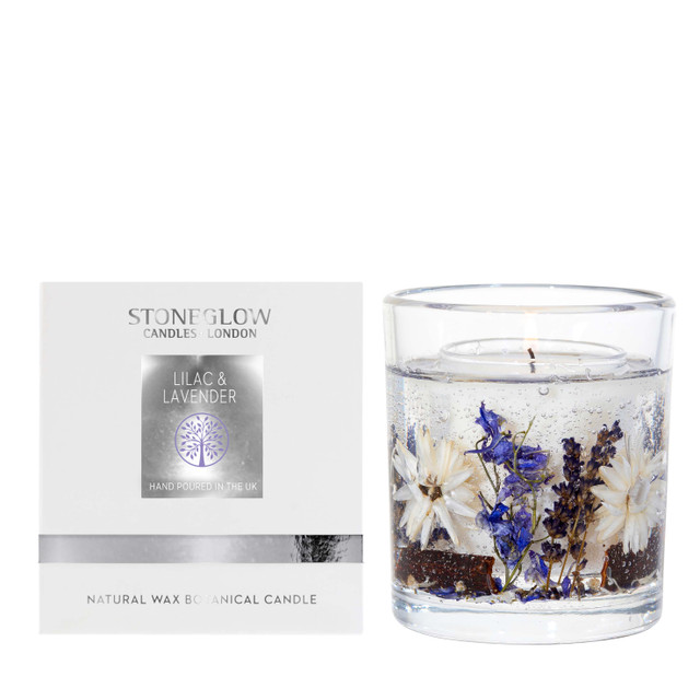 Stoneglow Nature's Gift - Lilac & Lavender - Scented Natural Wax Gel Candle Tumbler (120 X 100mm)