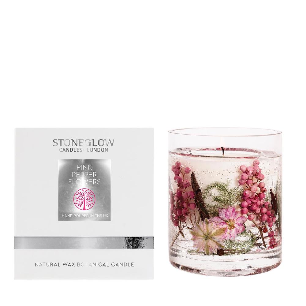 stoneglow Nature's Gift - Pink Pepper Flowers - Scented Natural Wax Gel Candle Tumbler Candle (120 x100mm)