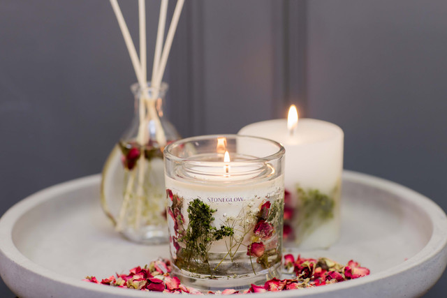 Stoneglow Nature's Gift - Red Rose - Scented Natural Wax Gel Candle Tumbler (120 X 100mm)