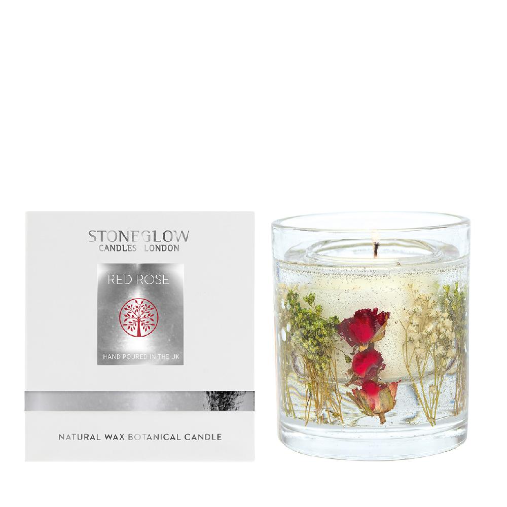 stoneglow Nature's Gift - Red Rose - Scented Natural Wax Gel Candle Tumbler (120 x 100mm)