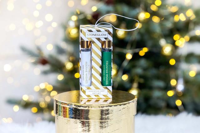 Stoneglow Seasonal Collection - Mini Home Mist Gift Set - 2x15ml - Festive Wishes + Frosted Woods