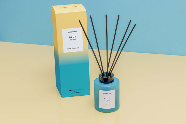 Stoneglow Sol - Aloe Glow - Scented Diffuser 130ml - Blue Glass