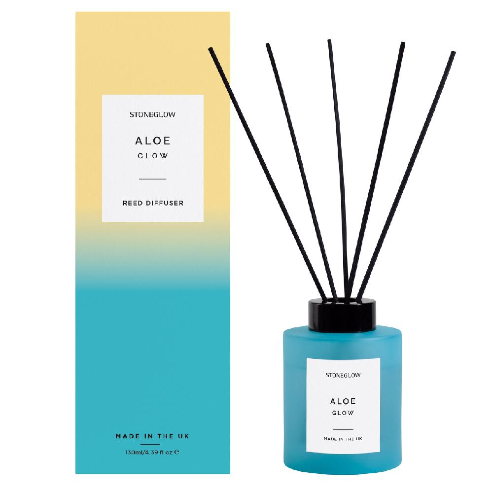 stoneglow Sol - Aloe Glow - Scented Diffuser 130ml - Blue Glass