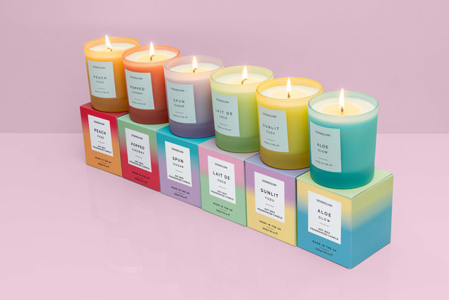 Stoneglow Sol - Aloe Glow - Soy Wax Scented Candle Tumbler (90 X 80mm) - Blue Glass