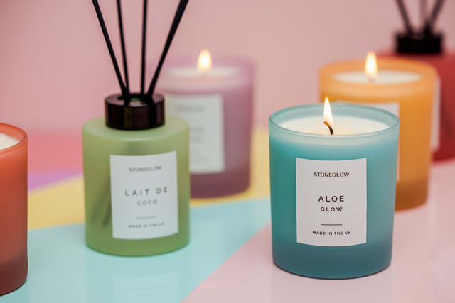 Stoneglow Sol - Lait De Coco - Scented Reed Diffuser 130ml - Green Glass